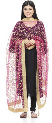 A R SILK Net Embroidered Women Dupatta