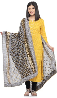 A R SILK Georgette Embroidered Women Dupatta