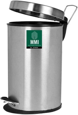 MOTI METAL INDUSTRIES MMI MMI Trash Can Pedal Bin, 11 Litter| Round Stainless Steel Heavy Garbage Bin with Soft Close Lid & Step Foot Pedal |with Removable Inner Bucket For Kitchen, Bathroom & Office Dustbin Stainless Steel Dustbin(Silver)