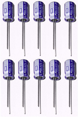 RISARYA 100UF/63V ELECTROLYTIC CAPACITOR,10-PCS SET Electronic Components Electronic Hobby Kit
