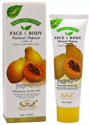 PRETTY COWRY SILKY AND SOFT SKIN(FACE & BODY) NATURAL PAPAYA CLEANSING SCRUB GEL. Scrub(100 ml)