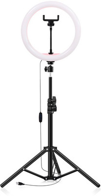 Wrapo Foldable Tripod with Remote, Dimmable 3-Modes LED Ring Light with Tabletop Stand with Ball-Head for Making up, Tiktok Videos Ring Flash(Black)