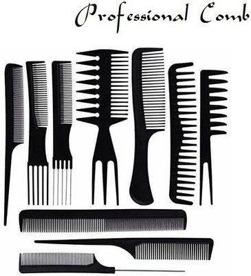 J & F 10 Pcs Professional Hair Comb Set For cutting