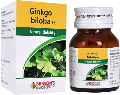 Bakson's Homoeopathy Ginkgo Biloba 1X Tablets(50 Units)