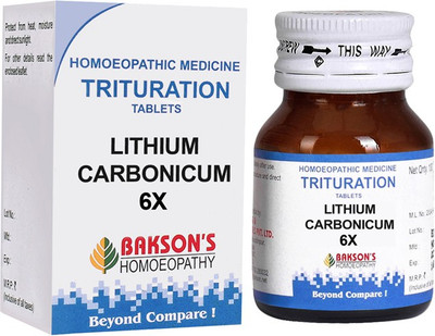 Bakson's Homoeopathy Lithium Carbonicum 6X Tablets(100 Units)