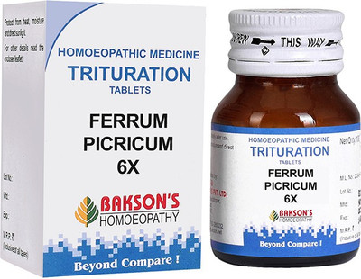Bakson's Homoeopathy Ferrum Picricum 6X Tablets(100 Units)