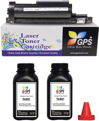 GPS Colour Your Dreams B021 for TN-B021 Toner Cartridge Compatible with HL-B2000D, B2080DW, DCP-B7500D, B7535DW, MFC-B7715DW { Pack Of 1 Pcs Toner + 2 Bottle Refill Toner Powder With Nozlle 80.Gm Each. } Black Ink Toner