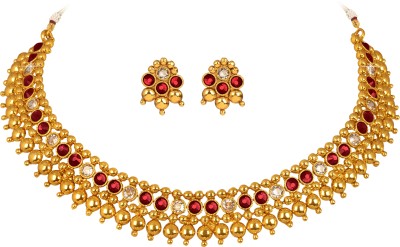 JFL Jewellery for Less Copper Gold-plated Red, Gold Jewellery Set(Pack of 1)