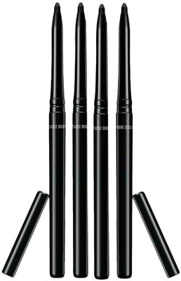 NADJA SMOOTH JET BLACK CRAYON KAJAL FOR 2 GREAT LOOK COMBO OF 4(BLACK, 8 g)