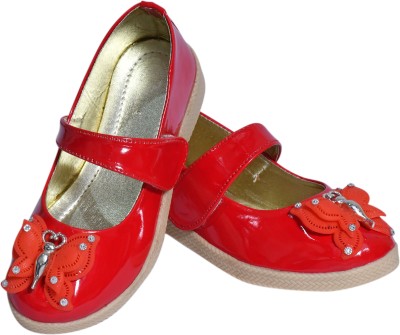 SEGESTICS INDUSTRIAL SOLUTION Girls Velcro Flats(Red , 9 - 10 Years)