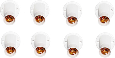 JELECTRICALS Deluxe Batten Bulb holder- Pack of 8 Polypropylene Light Socket(Pack of 8)