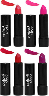 Color Diva (CD-BC-LS2-04) Multicolor Stylish Matte Lipstick (4.5 g Each) - (Pack of 4)(Multi Color, 18 g)