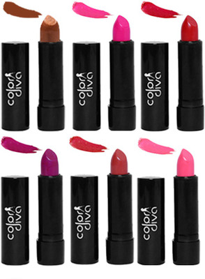 Color Diva (CD-BC-LS1-06) Multicolor Stylish Matte Lipstick (4.5 g Each) - (Pack of 6)(Multi Color, 27 g)