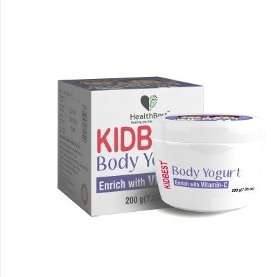 HealthBest Kidbest Body Yogurt for Kids | SPF-15 | L-Glutathione, Vitamin-C, Kojic Acid, Vitamin-E | Normal Skin, Sensitive Skin & Dry Skin(200 g)