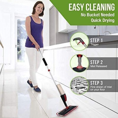 SEAVOKES Spray Mop Set with Microfiber Washable Pad, Best 360 Degree Easy Floor CleaninG Flat Mop(Multicolor)