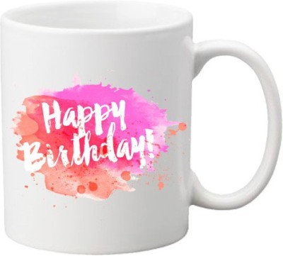 AASTHA IMAGINE HAPPY BIRTHDAY WHITE Ceramic Coffee Mug(330 ml)