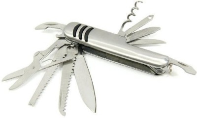 DEZIINE Stainless Multi Functional Army Knife Survival Tool Set Swiss Camping Swiss Army Knife(Silver)