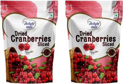 Delight nuts Dried Cranberries Sliced- 200gm (Pack of 2) Cranberries(2 x 200 g)