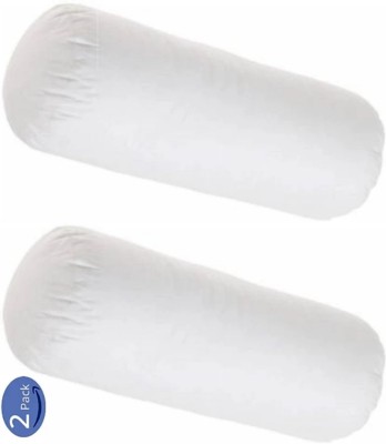 GTX Home Furnishing Microfibre Solid Bolster Pack of 2(White)