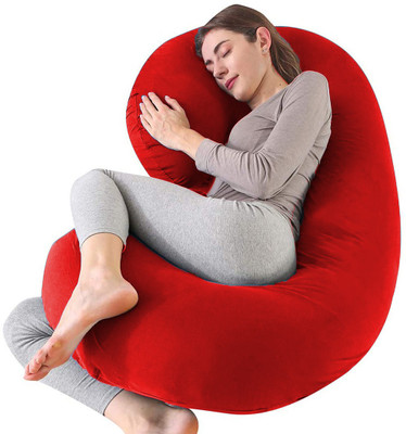 OneNonly C Shape Pregnancy Pillow Microfibre Solid Pregnancy Pillow Pack of 1(Red)