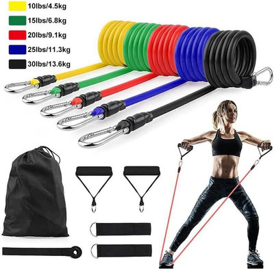 wrizty Resistance Bands Set for Exercise, And Workout Toning Tube Kit with Door Anchor Resistance Tube(Multicolor)