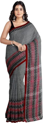 Bong ButiQ Woven Bollywood Handloom Cotton Blend Saree(Grey)