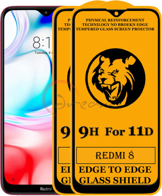 11D Edge To Edge Tempered Glass for Redmi 8(Pack of 2)