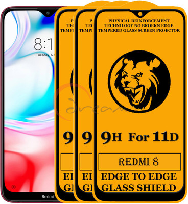 11D Edge To Edge Tempered Glass for Redmi 8(Pack of 2)