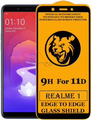 SoftTech Edge To Edge Tempered Glass for OPPO Realme 1(Pack of 2)