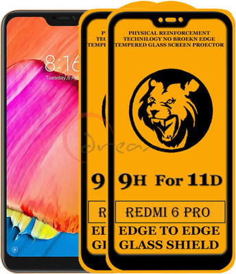 11D Edge To Edge Tempered Glass for Mi Redmi 6 pro(Pack of 2)