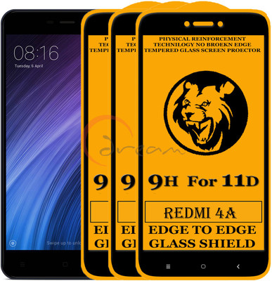 11D Edge To Edge Tempered Glass for Mi Redmi 4A(Pack of 2)