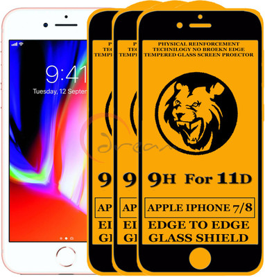 Dream Edge To Edge Tempered Glass for Apple Iphone 8(Pack of 3)