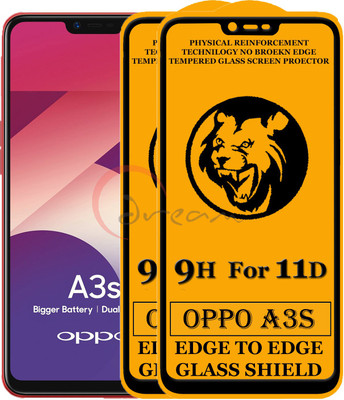 11D Edge To Edge Tempered Glass for Oppo A3s(Pack of 2)