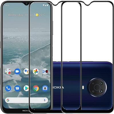 HOBBYTRONICS Edge To Edge Tempered Glass for Nokia G20 Smartphone(Pack of 2)