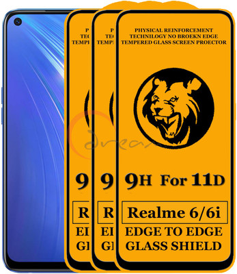 11D Edge To Edge Tempered Glass for Realme 6(Pack of 2)