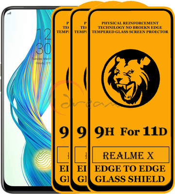 Dream Edge To Edge Tempered Glass for Realme X(Pack of 3)