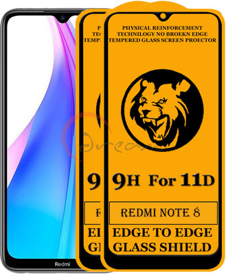 11D Edge To Edge Tempered Glass for Redmi Note 8(Pack of 2)