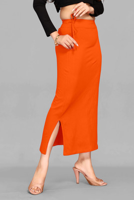 DRESQUE STORE Nylon Blend Saree Shapewear With Drawstring Orange (XL) Polyester Petticoat(XL)