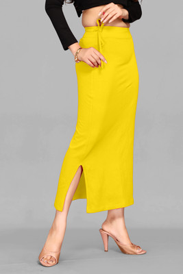 DRESQUE STORE Nylon Blend Saree Shapewear With Drawstring Lemon Yellow (M) Polyester Petticoat(M)