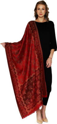 swi stylish Wool Embroidered Women Shawl(Multicolor)