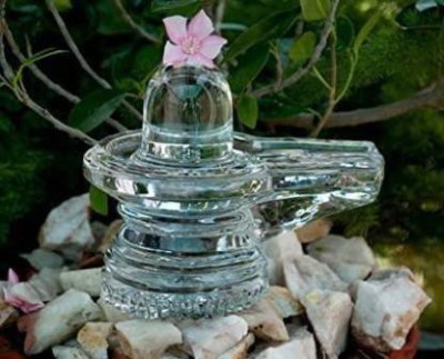 Multiline Company Shiv Crystal shivling / Glass shivling / sphatik shivling / Pure sphatik Decorative Showpiece  -  5 cm(Crystal, White)