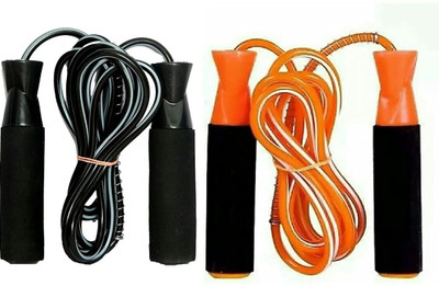 Dr Pacvu COMBO 2 Jumping and Skipping Rope for Gym, Training, Exercise and Workout, Unisex, Ball Bearing Skipping Rope(Orange, Black, Length: 180 cm)