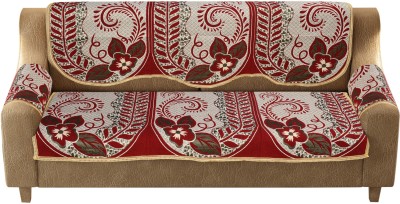 AK Decor Cotton Floral Sofa Cover(Maroon Pack of 4)