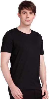 goyal saree palace Solid Men Round Neck Black T-Shirt