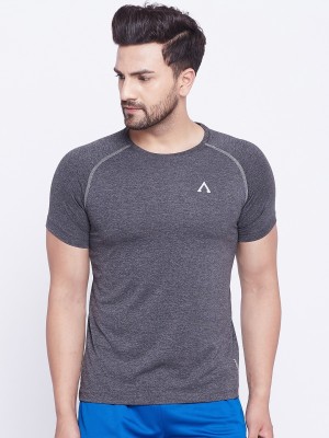 Austivo Self Design Men Round Neck Grey T-Shirt