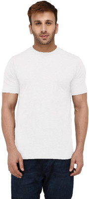 Restore Solid Men Round Neck White T-Shirt