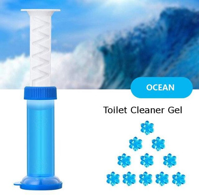 Newvent Toilet Air Freshener and Toilet Cleaner, Flower Gel Bathroom Freshener, Toilet Fleshing Air Detergent, Toilet Gel Deodorize (Pack of 2) Ocean Gel Toilet Cleaner(2 x 22.5 ml)
