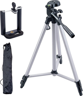15% OFF on Powerpak Photo-X5 4.5 Feet Flat Tripod Stand with 3-Way Panhead for Digital DSLR, Video Camera Tripod(Silver, Supports Up to 3000 g)