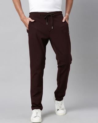 RARE RABBIT Slim Fit Men Maroon Trousers