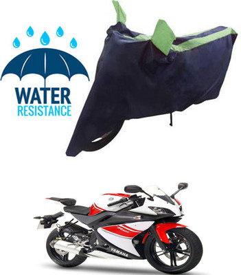 RONISH Waterproof Two Wheeler Cover for Yamaha(R15 V3, Black, Green)